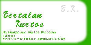 bertalan kurtos business card