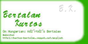bertalan kurtos business card